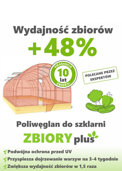 zdjęcie Poliwęglan na szklarnie 6mm Zbiory plus 2,1x6m ze sklepu maleszklarnie.pl