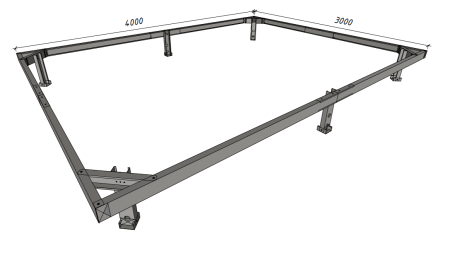 Metalowy fundament pod szklarnie