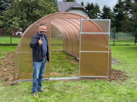 Szklarnia 3х12m Skarbnica z profilu 40x20mm i poliwęglanu Zbiory+ 6mm z montażem